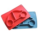 Kukeベビー食器　カー　ランチプレートランチ皿子供用　シリコンミニマット　キッズ食事マット　ベビー テーブルマット　離乳食　ぴったり吸着 丸洗い 滑り止め　二点セット