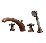 Whitehaus 614.443TF-ACO Blairhaus Truman 8 1/2-Inch Deck Mount Tub Filler Set with Hexagon-Shaped Cr