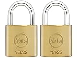 Yaleロックyalye1252pk 25 mm真鍮南京錠by Yaleロック