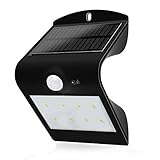 Honesteast センサーライト ソーラーライト 玄関ライト 壁掛け式 太陽発電 屋外照明 ウォールライト ブラック 8 LED
