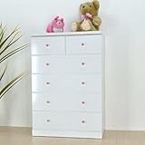 チェスト 幅80 5段 白 ピンク PAFFY パフィー 日本製 完成品 AYU-3-186