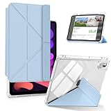 KeeFos ケース iPad Mini 7(A17 Pro 第7世代 2024)/iPad Mini 6(A15 第6世代 2021) 8.3インチ 対応 保護ケース A2993/A2995/A2567/A2568 透明 PC/TPU 保護カバー 取り外し可能 多機能スタンド 横置き 縦置き ペントレイ付き ipad mini 7/ipad mini 6 対応 カバー (ブルー)