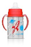 organicKidz Blast Stainless Steel 2-in-1 Sippy Water Bottle, Red/Blue, 9 Ounce by organicKidz