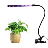 MULGORE植物育成LEDライト、18個LEDライト、10Ｗ、3種類点灯モード、USB ダブルチュープ、360°角度及び高さ調整可能、グースシェープ、屋内育成植物に不可欠(付き 1＊ソケットアダプタ