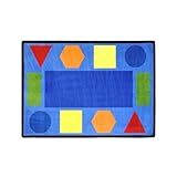 Joy Carpets Kid Essentials Early Childhood Sitting Shapes Rug, Multicolored, 5'4" x 7'8" [並行輸入品]