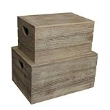 セットの2オーク効果ハートカットハンドル木製Liddedストレージボックス