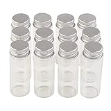 24個セット14mlスパイラル口银色の蓋 かわいいガラス瓶 瓶の貯蔵物 祝祭日の贈り物 結婚式の装飾シール容器干物びん無料配送(24, 14ml-22x60x13mm)