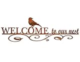 Welcome to Our Nest – Rust Metal Gardenウォールアートサイン