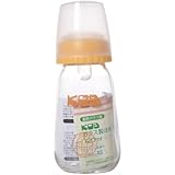 KOB ほ乳瓶 ガラス 120ml イエロー