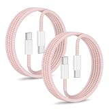明誠 USB Type C ケーブル【2本セット 3M+3M】USB-C to C PD60W 充電ケーブル 3A 急速充電 USB2.0 高速データ転送 ナイロン編み 超高耐久 断線防止 iPhone 16e 16 15 Pro Max Plus MacBook iPad Pro Galaxy S25 Xperia などタイプc機種対応 (ピンク)