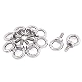 uxcell　アイボルト 　M8 x 20mm　シルバートーン　304ステンレス鋼素材　10枚入り