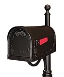 特別なLite製品フローラルCurbsideメールボックス フルサイズ ブラック SCF-1003-BLK 1