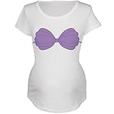 ハロウィンパープルシェルブラコスチュームホワイトマタニティソフトTシャツ US サイズ: 3L カラー: ホワイト