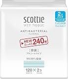 ウェットティッシュ アルコール 除菌 詰替120枚2個 スコッティ (まとめ買い)