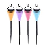 Vaste LED ソーラーパワーライト [4個セット] LEDソーラーライト 屋外 防水 七色 ループ変換 カラフル LEDライト アウトドア お庭 / ガーデン / 屋内 / 屋外 装飾 雰囲気作