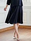 Angeliebe エンジェリーベ マタニティ 微起毛 上質 ポンチ ミモレ 丈 フレア スカート 産前 産後 妊婦服 膝丈 アジャスター調節可 S ～ M ネイビー 21660 21660301