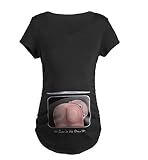 Zhhaijq 出産のtシャツ 女性 Maternity T-Shirt Short-Sleeve Funny Baby Butt for Pregnancy Gift