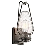 49006AVI Hanford 1-Light 15-Inch Outdoor Wall Mount, Anvil Iron Finish with Clear Seedy Glass [並行輸入品