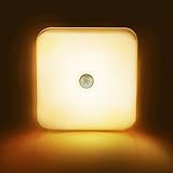 Welltop LEDセンサーライト 室内 明暗と人感センサー 電球色と昼白色 調色 目に優しい USB充電式 寝室/キチン/客室/トイレ/玄関/廊下/門扉/ガレージ/停電などに対応 (12LED)