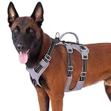 Huntboo 犬 ハーネス 小型犬 中型犬 犬用ハーネス 引っ張り防止 抜けない サイズ調整可能 夜間反射 咳き込み防止 歩行補助 訓練 散歩 大型犬 柴犬 (ブラック,L)