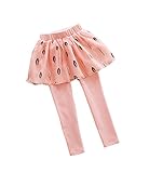 Ainial　レギンス　子供　女の子　スカート付き　スカッツ　キッズ　ガールズ　春　秋　冬　ふわふわ　可愛い　おしゃれ葉の柄　スパッツ　レギパン　ロングパンツ　ボトムス　ストレッチパンツ　タイツ　通園
