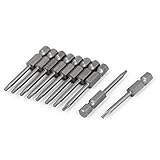 DealMux 1/4インチの六角シャンクT8磁気S2トルクスドライバービット50ミリメートルロングの10pcs