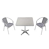 ガーデン3点セット ガーデンテーブル3点セット ガーデンテーブルセット 人工ラタン アルミチェア ロビーチェア ガーデンチェア スタッキングチェア ビーチチェア スタッキング アウトドア ラタン (人