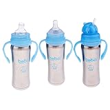 Fenteer 全3色　保温ボトル　乳児用　240ML　便利 - 青