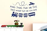 Planes Trains Trucks and Toys Theres Nothing Quite Like Little Boys壁ステッカーアートデカール – Large (高さ57 cm x幅