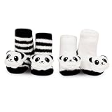 Waddleベビー男の子と女の子、Rattle Socks 2 Pairベビーギフトセット新生児ソックス0 – 12 mth カラー: ブラック