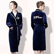 バスローブ、 ソフトコットンミディアムおよびロングセクションナイトウェアドレッシングガウン 女性用ポケット付きローブ 手刺繍 着る毛布 (Size : XXL)