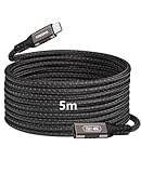 TOMSING USB Type C 延長ケーブル 5m【PD240W/5A急速充電・20Gbps高速転送・4K@60Hz映像出力】USB3.2 Gen2 タイプc 延長コード Type-C オス-メス ナイロン編み スマートフォン/タブレット/ゲーム機/ノートパソコンの機種に対応(鉄灰色(PQ068),5m(20Gbps+240w))