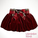 ラルフローレン [女の子9～24ヵ月]ポロラルフローレンリボン付きチェックスカート[ワインレッド]並行輸入品