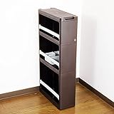 【キッチン ストッカー】【収納 ストッカー】着いたらすぐに使え わずか１７ｃｍの隙間に収まる スリムストッカー ラック Ｂタイプ ３段 BR