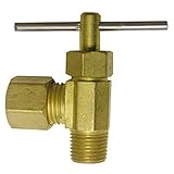 LASCO 17-1109 1/4-Inch Compression by 1/8-Inch Male Pipe Thread Angle Brass Needle Valve [並行輸入品]