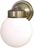 Sunset Lighting F4601-10 Outdoor Wall Sconce with Opal Glass, Polished Brass Finish [並行輸入品]
