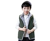 (チェリーレッド) CherryRed キッズ 子供服 女の子 男の子 ベスト 袖なし ベビーベスト秋冬 可愛い 裏起毛 中綿 110 グリーン