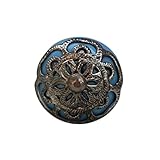 12のセットアンティーク仕上げセラミックstrewnキャビネットノブ家具引き出しプルハンドルPieces Vintage Designerハンドメイド ブルー CK-435