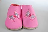 【英国製カーフレザーベビーシューズ】《蝶/ピンク　butterfly/pink XLサイズ》