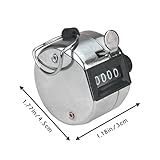 数取器 手掌用 4個セット 便利な数取り器 デジタル フック/リング 付き シルバー