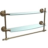 Allied Brass RD-34TB/18-CA 18 Double Glass Shelf with TB Satin Chrome by Allied Brass