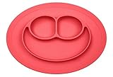 Smiley Face Silicone Baby Placemat - Oval - Red [並行輸入品]