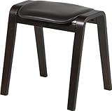 不二貿易 曲木スツール ハイ 高さ45cm スタッキング可能 ダークブラウン ブラウン 75318