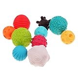 Perfk ベビー　おもちゃボール　握って学ぼう　凹凸ボール　カラーボール　感覚ボール　聴覚　視覚　色彩　おもちゃ 　10個セット