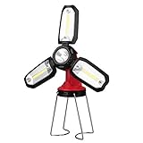 Hillrong ポータブルライト 携帯用 充電式 応急処置 キャンプ 戸外 照明 馬灯 パワフル LED 1ld+30cob (レッド)