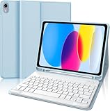 【2025年昇級版】 iPad 11 インチA16 2025 キーボード iPad 第10世代 キーボードケース 2022 10.9インチ Bluetoothキーボ ード 脱着式 手帳型 オートスリープ スタンド機能 Pencil収納 全面保護 傷つけ防止 多角度調整 A16 第11世代 キーボー ド（ブルー）