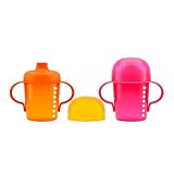 Boon Sip Short Soft Spout Sippy Cup, 7 Ounce,Pink/Orange, 2-Count by Boon [並行輸入品]