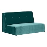 arne 二人掛け ローソファー コンパクト 北欧 おしゃれ アームレス ソファー 2人用ソファ フロアソファ 日本製 モケット Very 2P ブルーグリーン