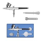 nuzamas 0.3 MM二重のエアブラシスプレーガンキットセットエアブラシforメイクアップ絵画ネイルアートTattoo withプラスチックDropper &レンチ