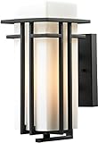 Elk Lighting 45085/1 Croftwell Collection 1 Light Outdoor Sconce, Textured Matte Black [並行輸入品]